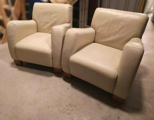 LongLife fauteuil, leder., Huis en Inrichting, Banken | Sofa's en Chaises Longues, Zo goed als nieuw, Eenpersoons, Minder dan 150 cm