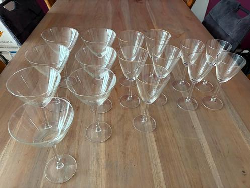 Vintage Cocktailglazen Set (16 stuks) - Glas en Kristal Anti, Antiek en Kunst, Antiek | Glas en Kristal, Ophalen of Verzenden