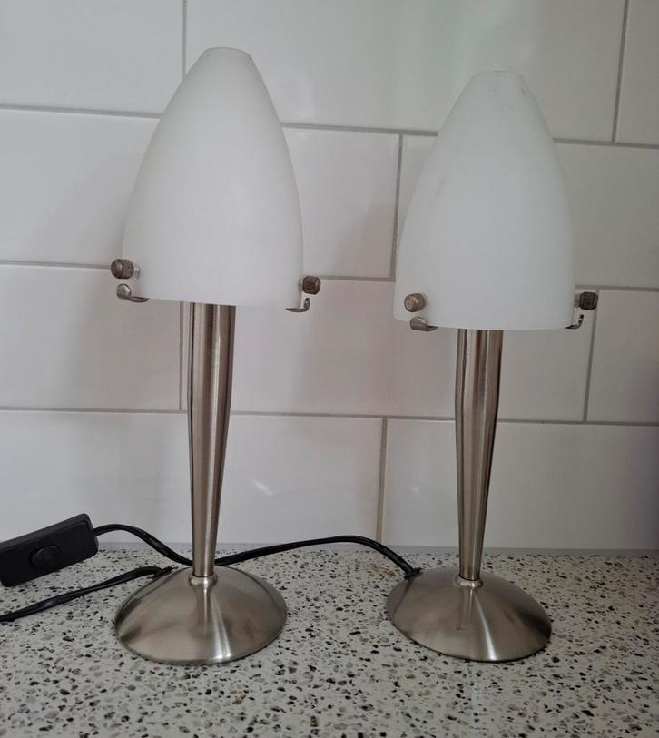 Vintage retro Space Age lampjes, Huis en Inrichting, Lampen | Tafellampen, Zo goed als nieuw, Minder dan 50 cm, Glas, Ophalen of Verzenden