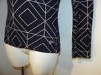 Tante Betsy zwart truitje shirt witte abstracte print mt S, Tante Betsy, Verzenden, Zwart, Zo goed als nieuw