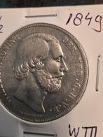 Rijksdaalder Willem lll, 1849., Postzegels en Munten, Munten | Nederland, Ophalen of Verzenden, Koning Willem III, 2½ gulden