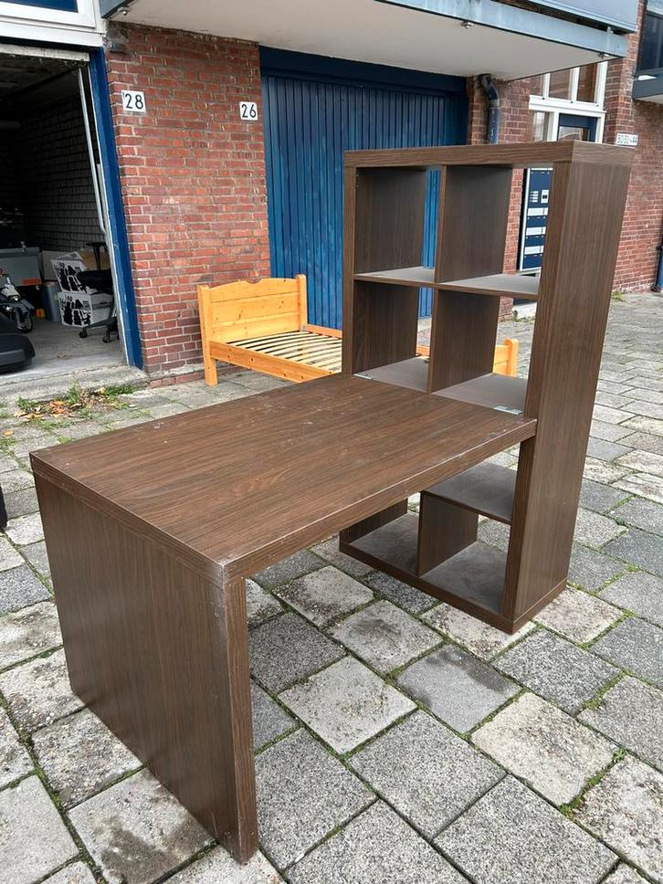 Kast met bureaublad Ikea en 4 inzetkastjes wit, Huis en Inrichting, Kasten | Boekenkasten, Gebruikt, 50 tot 100 cm, 100 tot 150 cm