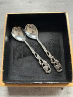 Bamboe dooos met 2 lepels bloem roos Nils Johan Zweden, Antiek en Kunst, Ophalen of Verzenden