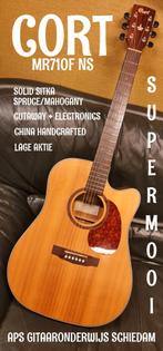 NIEUWSTAAT CORT MR710F NS SOLID SITKA SPRUCE/MAHOGANY CHINA, Ophalen of Verzenden, Nieuw, Western- of Steelstringgitaar, Met (piezo-)element