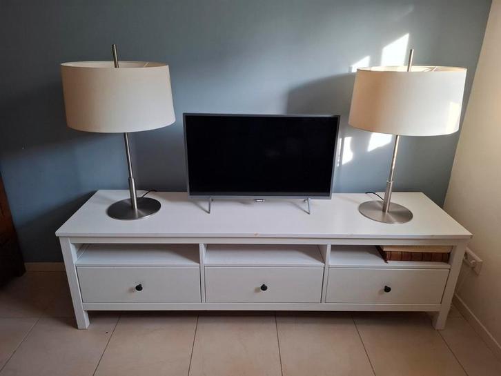Hemnes Ikea TV meubel wit met 3 lades, Huis en Inrichting, Kasten | Televisiemeubels, Gebruikt, Minder dan 100 cm, 150 tot 200 cm