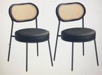 Eetkamerstoelen , set van 2, PE-ROTAN rugleuning., Huis en Inrichting, Stoelen, Riet of Rotan, Twee, Zwart, Nieuw