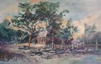 Olieverf op doek, Antiek en Kunst, Kunst | Schilderijen | Klassiek, Ophalen of Verzenden