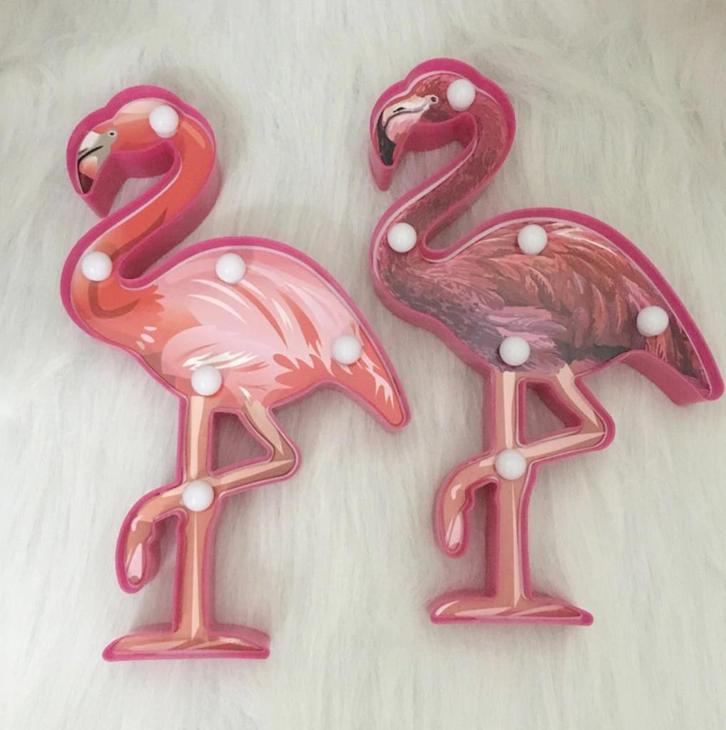 Flamingo Lamp / Tafelamp Sier Vogel Dieren Decor LED 3D, Huis en Inrichting, Lampen | Tafellampen, Nieuw, Minder dan 50 cm, Verzenden