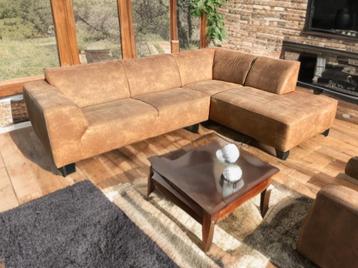 !!ACTIE!! COGNAC KLEURIGE HOEKBANK, GRATIS LEVERING beschikbaar voor biedingen