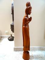 Thailand: handcarved beeld, welkomstgroet, Sawasdee. H 78 cm, Verzenden