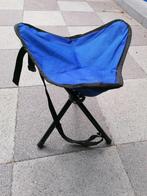 Inklapbaar kruk stoeltje met draagriem blauw camping vis kin, Ophalen of Verzenden, Zo goed als nieuw, Campingstoel