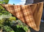 Deken bruin geruit met bruin effen dralon 2.15 x 1.30 mtr, Huis en Inrichting, Slaapkamer | Beddengoed, Gebruikt, Eenpersoons