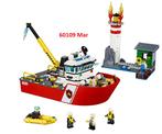 Lego 60109 Brandweerboot, Ophalen of Verzenden, Zo goed als nieuw, Complete set, Lego