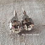 Oorbellen Belle met Swarovski Druppel "Black Diamond", Met kristal, Overige materialen, Hangers, Verzenden