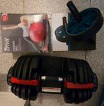Verstelbare Dumbbell 2.5kg - 24kg(eentje) + ab roller + ball, Sport en Fitness, Fitnessmaterialen, Ophalen, Gebruikt, Rug, Dumbbell