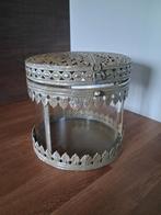Metalen decoratie box met glazen buitenrand, Huis en Inrichting, Woonaccessoires | Overige, Ophalen of Verzenden, Gebruikt