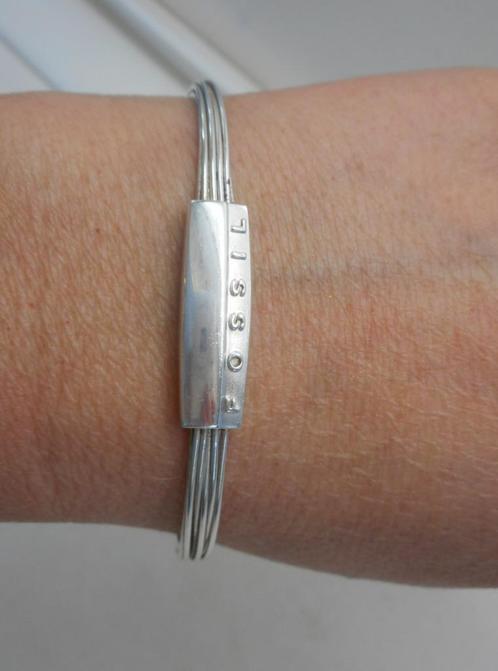 Zilveren klemarmband van Fossil nr.1622, Sieraden, Tassen en Uiterlijk, Armbanden, Gebruikt, Zilver, Zilver, Verzenden