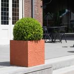 Fiberstone bloembak Block bloempot terracotta Plantenbak, Tuin en Terras, Nieuw, 40 tot 70 cm, Kunststof, Tuin