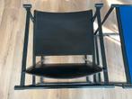 Pastoe stoelenset FM 60 met tafel, zwart staal en leer, Huis en Inrichting, Ophalen of Verzenden, Zo goed als nieuw, Zwart, Leer
