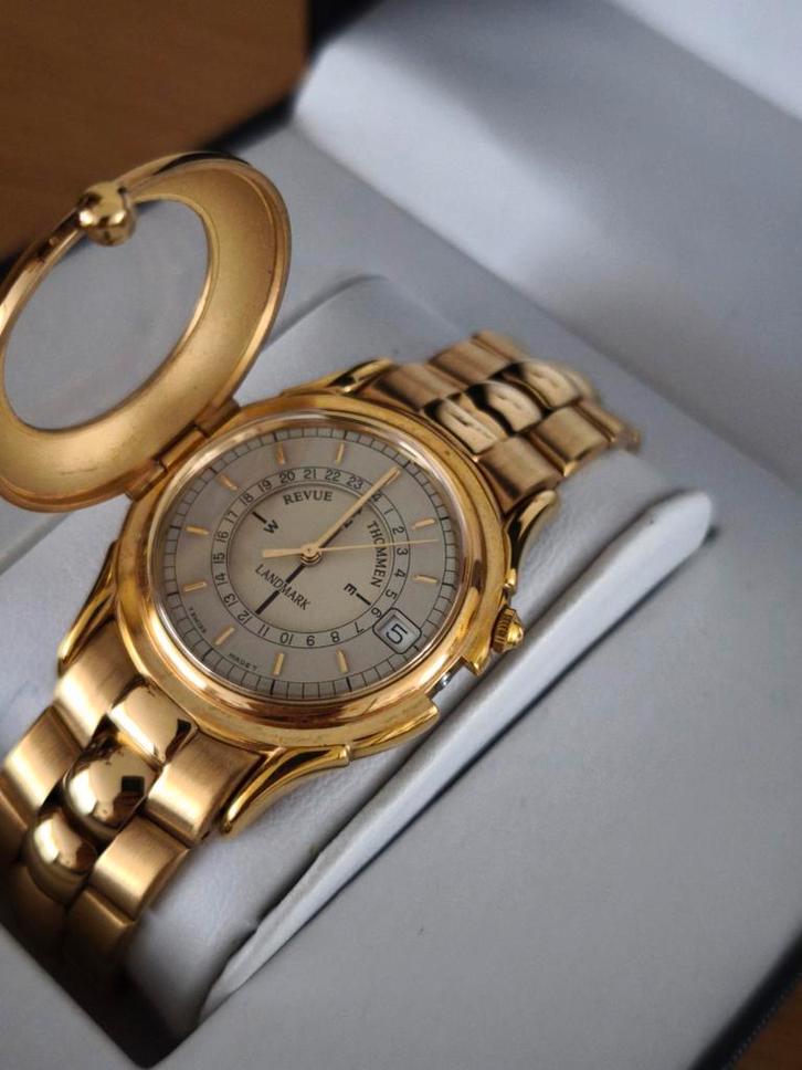 Revue Thommen Landmark vintage Horloge - Zwitsers - Goud, Sieraden, Tassen en Uiterlijk, Horloges | Antiek, Overige merken, Ophalen