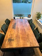 Mangohout eettafel met 6 stoelen ,, Ophalen of Verzenden, Zo goed als nieuw