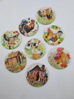 Onderzetters met Kippen met stras steentjes, Huis en Inrichting, Ophalen of Verzenden, Nieuw, Glas of Kopje
