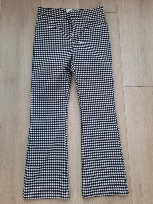 Geruite cropped broek Mango MNG maat 38, Kleding | Dames, Broeken en Pantalons, Zo goed als nieuw, Maat 38/40 (M), Zwart, Ophalen of Verzenden