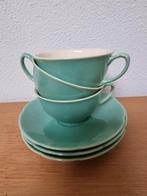 Drie Antieke Theekopjes met Schotels, Huis en Inrichting, Gebruikt, Ophalen of Verzenden, Overige stijlen, Kop(pen) en/of Schotel(s)