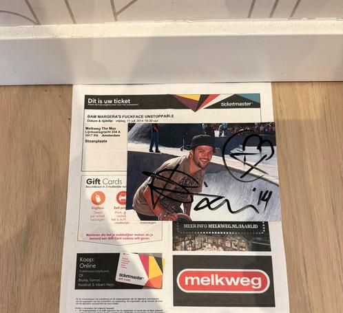 01. Jackass - Bam Margera handtekening, Verzamelen, Muziek, Artiesten en Beroemdheden, Zo goed als nieuw, Foto of Kaart, Gesigneerd