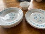 Arcopal Servies met vergeet-me-nietjes vintage retro, Huis en Inrichting, Keuken | Servies, Ophalen, Gebruikt, Glas, Overige stijlen