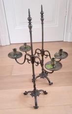 2 mooie antieke koperen kandelaars, Antiek en Kunst, Ophalen of Verzenden, Koper of Brons