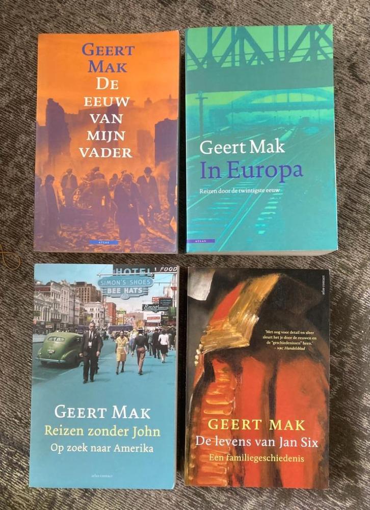 Geert Mak vier mooie boeken prijs is incl. verzending, Boeken, Romans, Zo goed als nieuw, Nederland, Verzenden