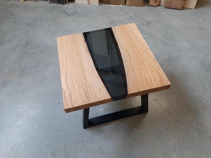 epoxy bijzettafel, Huis en Inrichting, Tafels | Sidetables, Zo goed als nieuw, 25 tot 50 cm, 50 tot 100 cm, Vierkant, Overige materialen