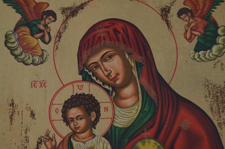 Russische icoon in prima staat, Verzamelen, Religie, Gebruikt, Christendom | Katholiek, Overige typen, Ophalen of Verzenden