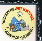 Sticker: Vaste stoffen niet in het riool (Geel), Verzamelen, Stickers, Overige typen, Ophalen of Verzenden, Zo goed als nieuw