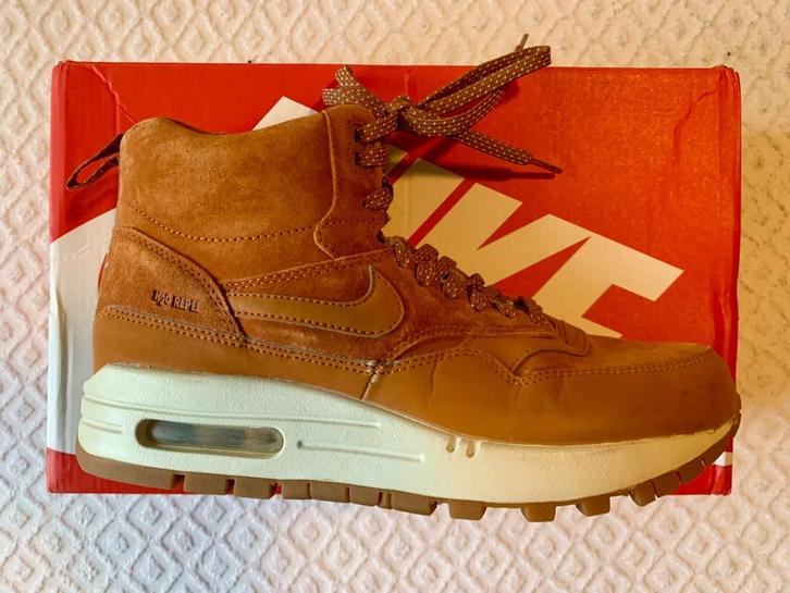 Nike Air Max 1 Mid Sneakerboot ‘Tawny Gum’ Brown - Maat 39, Kleding | Dames, Schoenen, Zo goed als nieuw, Sneakers of Gympen, Bruin