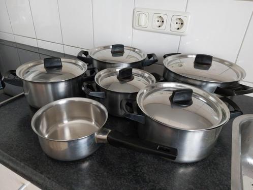 Pannenset 6 delig merk BK, Huis en Inrichting, Keuken | Potten en Pannen, Gebruikt, Pannenset, Overige materialen, Ophalen