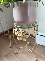 Ronde kleine tafel met glas, 50 tot 100 cm, Rond, Ophalen of Verzenden, 25 tot 50 cm