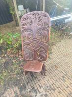 Afrikaanse handgesneden troonstoel, Gebruikt, Bruin, Ophalen of Verzenden, Afrikaans