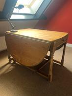 Eettafel buro inklapbaar hout, Huis en Inrichting, Ophalen, Gebruikt, Vijf personen of meer, Landelijk, vintage, engels, brocante