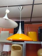 oranje kunststof hanglamp chroom design jaren 70 retro 50 cm, Metaal, Gebruikt, Ophalen of Verzenden