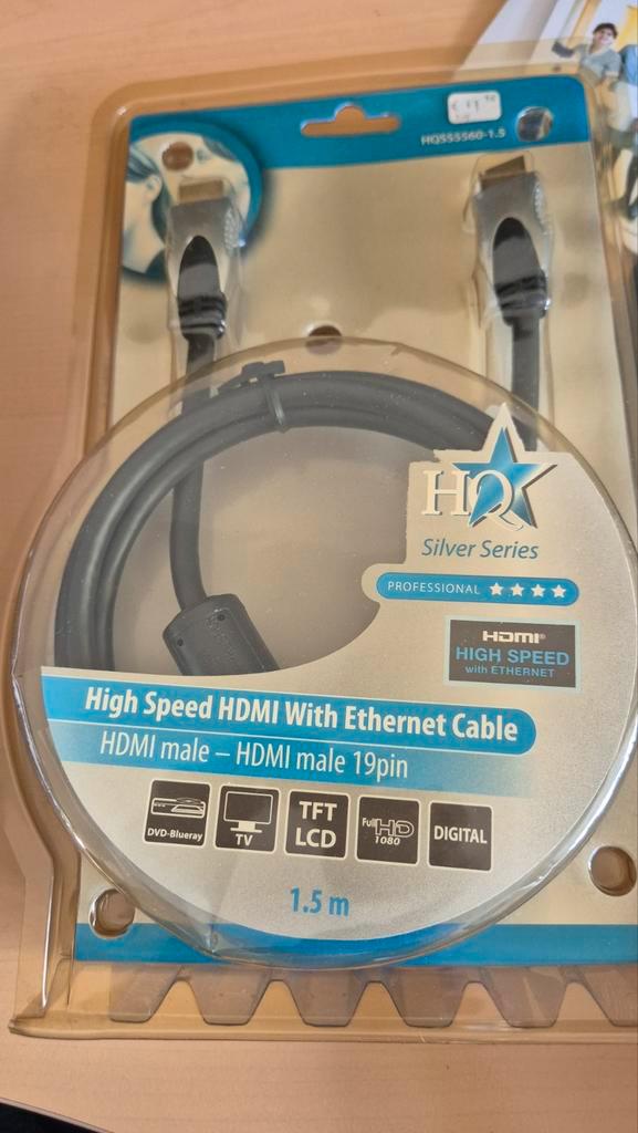 HQ Silver Series HDMI Kabel 1.5m - Nieuw, Computers en Software, Pc- en Netwerkkabels, Nieuw, Ophalen of Verzenden