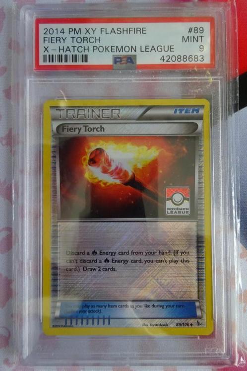 Pokemon Fiery Torch XY Flashfire x-cross Promo League PSA 9, Hobby en Vrije tijd, Verzamelkaartspellen | Pokémon, Nieuw, Losse kaart