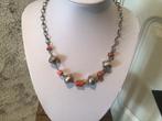 Zilveren (925) collier met bloedkoraal, Sieraden, Tassen en Uiterlijk, Antieke sieraden, Ophalen of Verzenden, Zilver, Ketting
