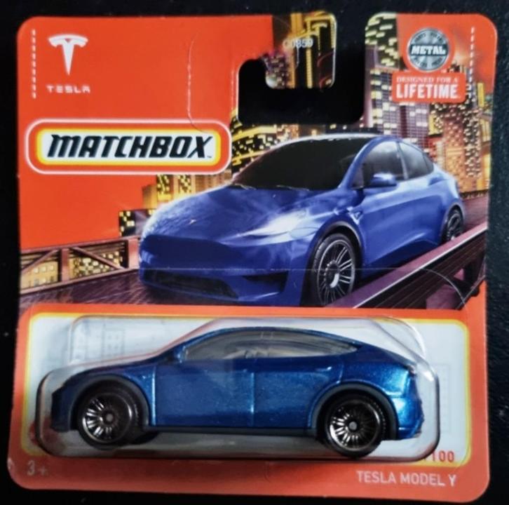 Matchbox Tesla Model Y in blauw, Hobby en Vrije tijd, Modelauto's | Overige schalen, Nieuw, Auto, Ophalen of Verzenden