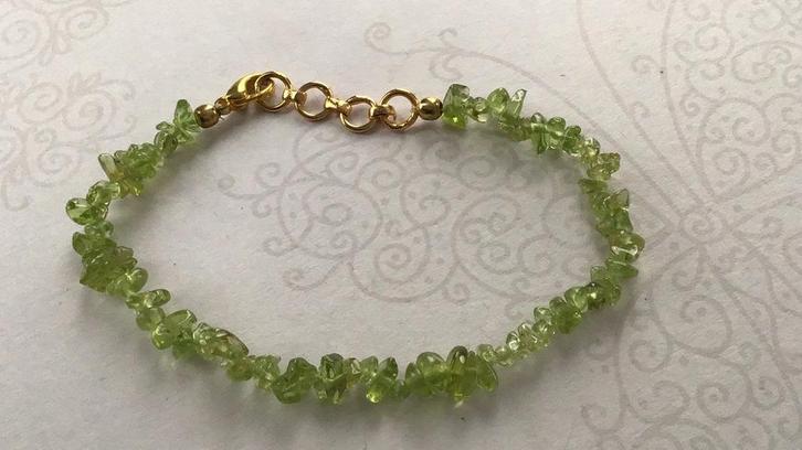 Mooi verstelbaar armbandje edelsteen Peridoot, Sieraden, Tassen en Uiterlijk, Armbanden, Nieuw, Overige materialen, Groen, Met edelsteen