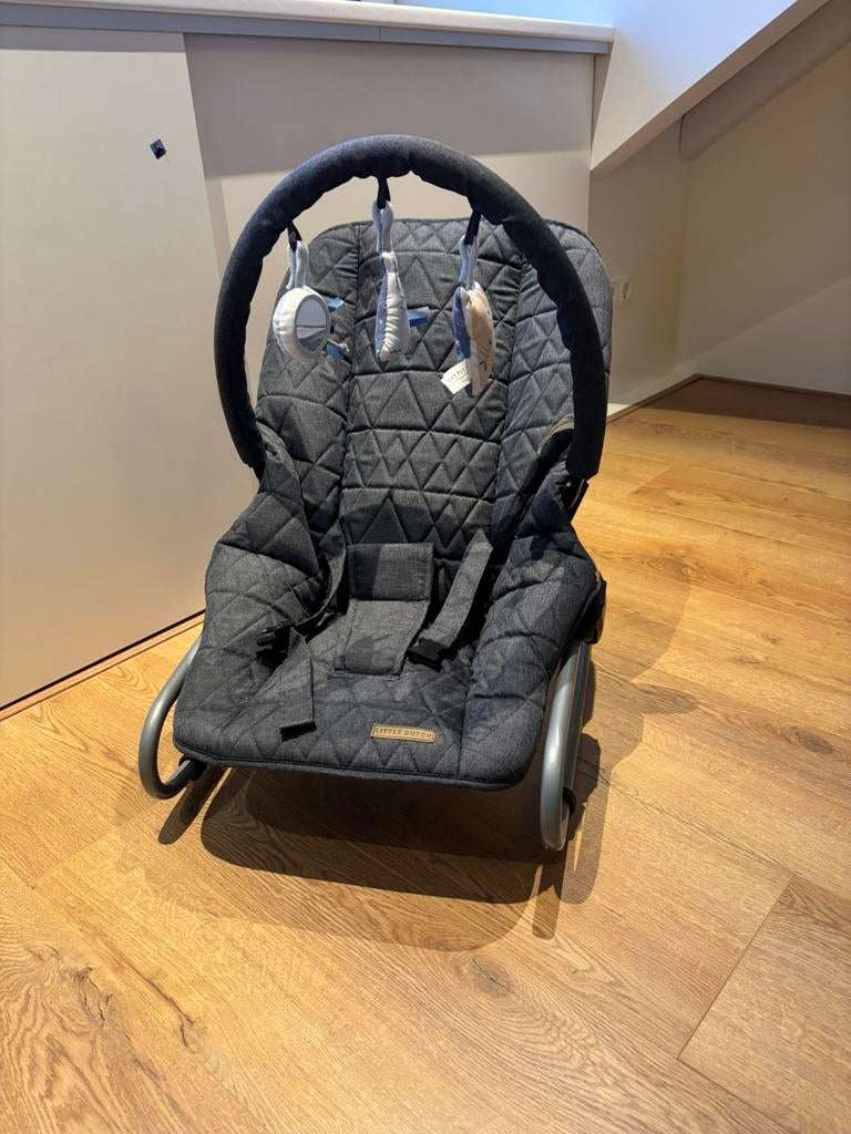 Little Dutch wipstoel donkerblauw + speelboog en verkleiner, Verstelbaar, Wipstoel, Zo goed als nieuw, Ophalen