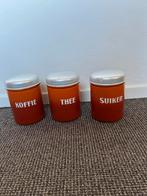 Emaile Keukenbussen oranje gevlamd, Antiek en Kunst, Antiek | Emaille, Ophalen of Verzenden