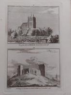 467-468 / Grote kerk Brielle en e Burgt en kerk Oostvoorn, Antiek en Kunst, Kunst | Etsen en Gravures, Ophalen of Verzenden