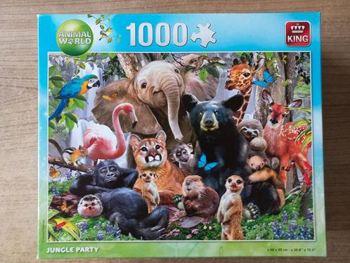 Puzzel 1000 stukjes Jungle party, King, Hobby en Vrije tijd, Denksport en Puzzels, Zo goed als nieuw, Ophalen of Verzenden